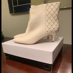 Dolce Vita Dot Studded Kitten Heel Booties, Off White